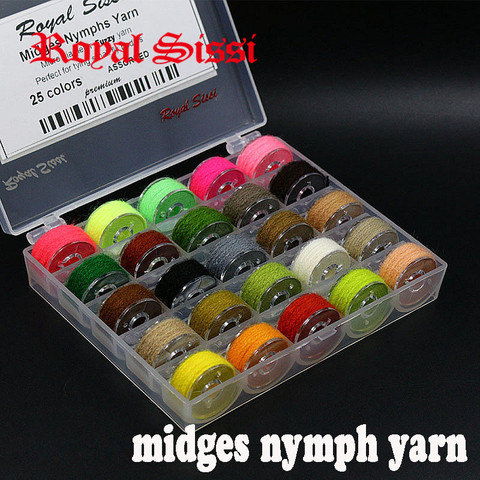 New 25colors/set midges nymphs yarn micro diameter fuzzy yarn for small fly bodies dry fly tying thread caddis tying materials ► Photo 1/6