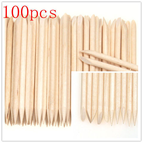 100Pcs Orange Wood Sticks Nail Art Care Salon Cuticle Pusher Remover Manicure Tool ► Photo 1/2