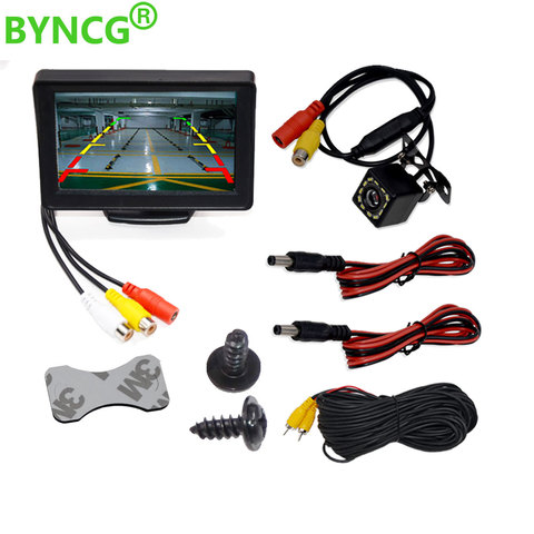 BYNCG Car Rear View Camera with 4.3 inch Table Monitor TFT Mirror for Parking Reaverse Backup System Night Vision Waterproof ► Photo 1/6