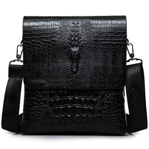 Luxury Brand Messenger Bag Men Leather Business Alligator Shoulder Bag Male Casual Satchel Crocodile Grain Crossbody Bag For Men ► Photo 1/6