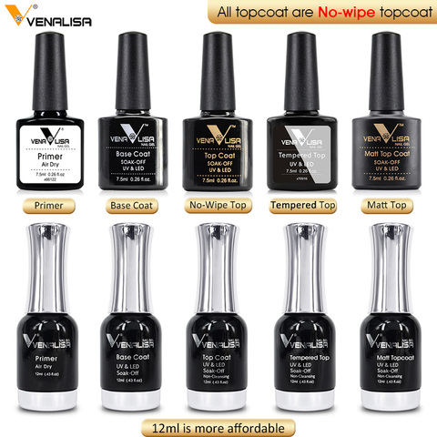 VENALISA Primer No Acid Fast Dry Professional Nail Art Salon Manicure Matt Base Top Soak off UV LED Color Nail Gel Polish ► Photo 1/6