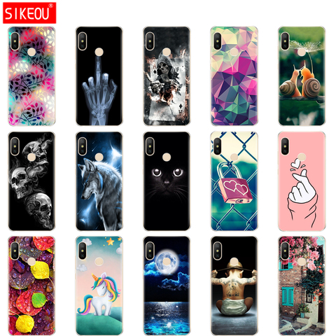 Silicone case For xiaomi MI A2 LITE Case Full Protection Soft tpu Back Cover Phone Cases For Xiomi MI A2 LITE bumper Coque Cat ► Photo 1/5