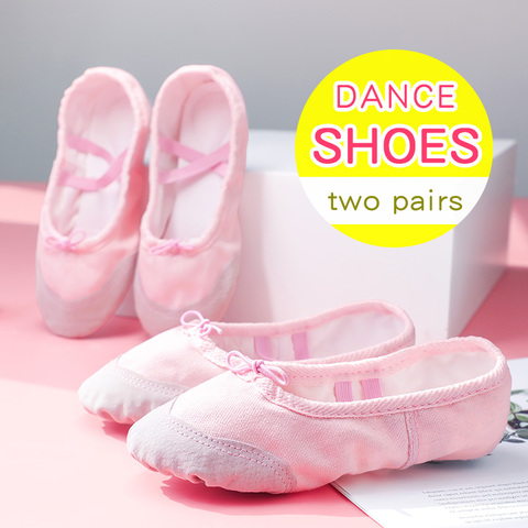 Soft Ballet Shoes Dance Shoes Children Girls Women Ballet Slippers Indoor Dance Practice Shoes 2 Pairs ► Photo 1/6