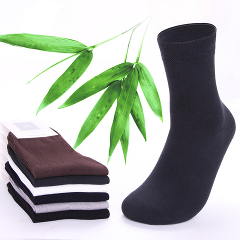 2022 Brand New 5 Pairs High Quality Men Cotton And Bamboo Fiber Socks Casual Anti-Bacterial Deodorant Autumn Winter Men's Socks ► Photo 1/6