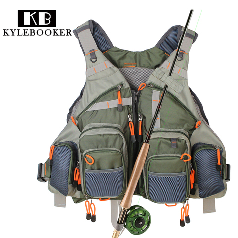 New men's Adjustable Fly Fishing Vest Outdoor Trout Packs Mesh