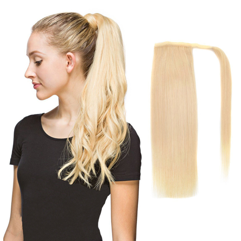 ALI BEAUTY 60g Thick Human Hair Ponytail Wrap Around Horsetail Clips-In Straight Machine Made Remy Hair ► Photo 1/6
