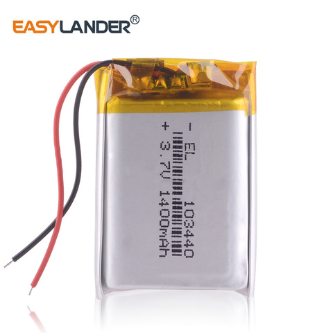 103440 1400mAh 3.7v lithium ion polymer battery For vehicle traveling data dvr recorder advocam FD 3 LED speakers toys Radio ► Photo 1/3