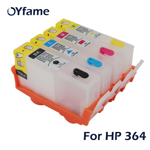 OYfame 4PCS for HP364 Ink Cartridge with Permanent Chip for HP 364 364XL cartridge For HP B109a B110a B110c B110e B209a 7510 ► Photo 1/6