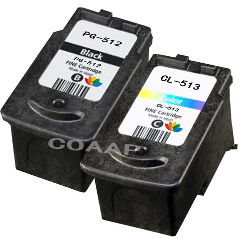 2PCS PG512 CL513 Refillable Ink Cartridge for Canon MP230 MP480 MX350 IP2700 MP240 250 252 260 270 272 280 ( PG 512 CL 513 ) ► Photo 1/1