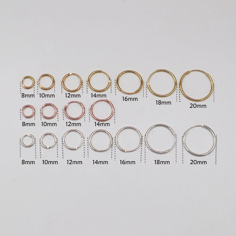 Golden/Gold color/Rose Gold color/Black/925 Sterling Silver Simple Ear Bone Hoop Earrings Mini Small Round Circle Earrings Hoops ► Photo 1/6