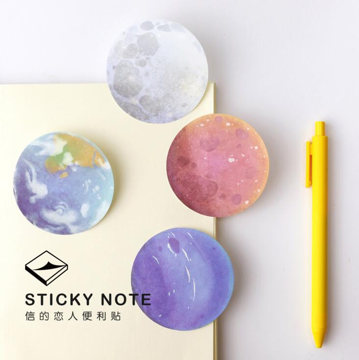 Cute Planets Creative Stationery Memo Pad Kawaii Memo 1PC Notebook Sticky Notes