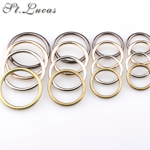 60pcs/lot wholesale 20mm/25mm/30mm/35mm black bronze gold silver circle ring Connection alloy metal shoes bags Belt Buckles DIY ► Photo 1/3