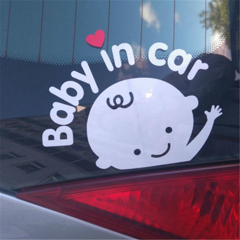 3D Cartoon Car Stickers Reflective Vinyl Styling Baby In Car Warming Car Sticker Baby on Board Safety On Rear Windshield Window ► Photo 1/6