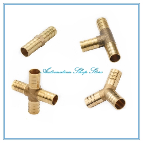 Brass Barb Pipe Fitting 2 3 4 way connector For 4mm 5mm 6mm 8mm 10mm 12mm 16mm 19mm hose copper Pagoda Water Tube Fittings ► Photo 1/5