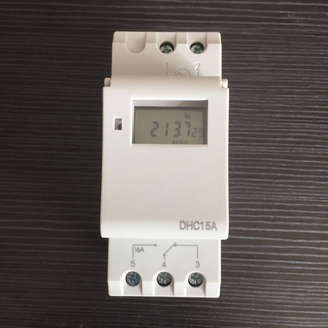 DHC15A Weekly Programmable Digital Timer Switch DIN RAIL 16A 220VAC Electronic Time Relay Control 7 Days ► Photo 1/6