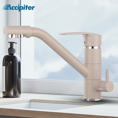 Kitchen Faucet Filter Water Swivel Drinking Faucet Dual Spout Purifier Kitchen Faucets Vessel Sink Mixer Tap hot and cold ► Photo 1/6