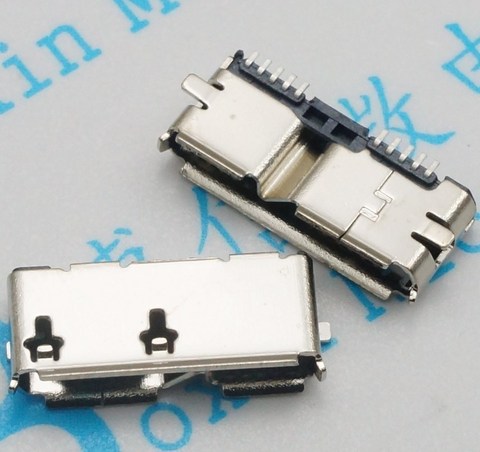 10pcs Micro USB 3.0 B Type SMT Female Socket SMD2 10pin USB Connector for Samsung Mobile Hard Disk Drives Data Interface ► Photo 1/2