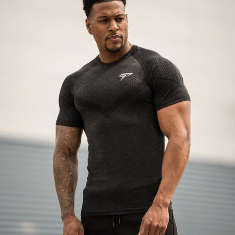 Mens Compression Skinny T-shirt Gyms Fitness Bodybuilding Tight t shirt Male Workout Quick dry Tee Tops Crossfit Brand Clothing ► Photo 1/6