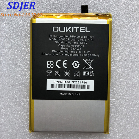 100% New OUKITEL K6000 PLUS Replacement 6068mAh Parts backup battery for OUKITEL K6000 PLUS Smart Phone ► Photo 1/2