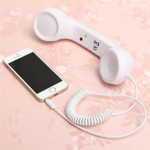 3.5mm Retro Phone Telephone Radiation-proof Receivers Cellphone Handset For iPhone 4 5 6 7 Classic Headphone MIC Microphone  ► Photo 1/1