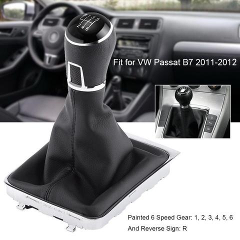 6 Speed Car Gear Shift Knob Stick Gaiter Boot Frame Kit For VW Passat B7 2011 2012 Car Styling Knob Gaiter ► Photo 1/1