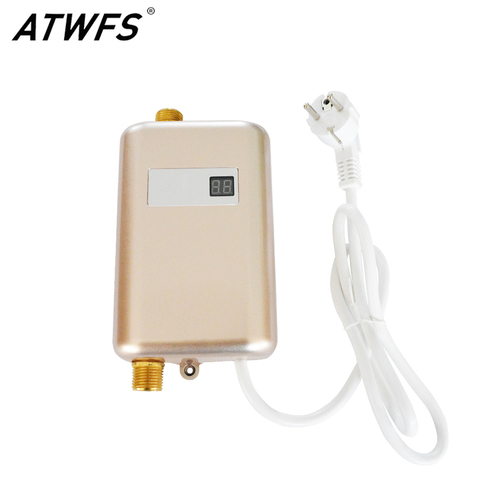 ATWFS Instant Water Heater 3800W Tankless Water Heater Temperature Display Heating Hot Water Shower Kitchen Electric Universal ► Photo 1/6