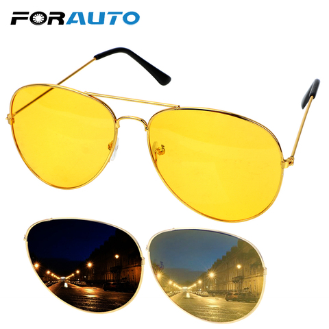 FORAUTO Anti-glare Car Drivers Night Vision Goggles Driving Glasses Copper Alloy Sunglasses Auto Accessories ► Photo 1/6