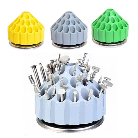 1pc New type Dental Plastic Bur Holder Block Case 35 Holes 360 degree rotating storage box ► Photo 1/5