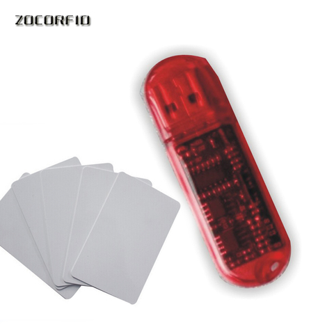 MINI 125KHZ T5557/EM4305 Read-Writer  /125KHZ RFID Copier+ 2pcs writebale tags for test ► Photo 1/6