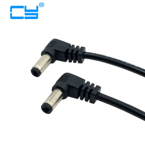 DC Power 5.5 x 2.1mm / 2.5mm Male to 5.5 2.1/2.5mm Male Plug Cable Right Angled 90 Degree 60cm ► Photo 1/2
