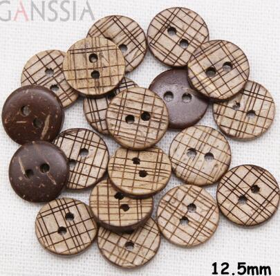 50pcs/lot Size:12.5mm Natural coconut wooden buttons,2 holes button, accssories sewing,Flatback buttons for garment(ss-144) ► Photo 1/4