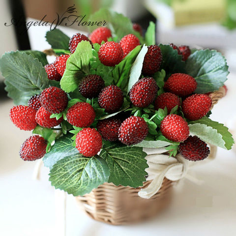 free shipping 9 fruit decoration flower artificial  fruit paddle strawberry photo props Artificial plants decoration basket vase ► Photo 1/6