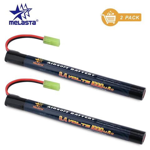 Melasta 2Pack 7S 2/3A 8.4v 1600mAh Stick NIMH Airsoft Guns Battery Pack with Mini Tamiya Connector for Airsoft Mini AK series ► Photo 1/5