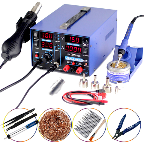 YIHUA 853D soldering station 15V 2A USB power supply 3In1 hot air gun solder iron repair soldering station BGA rework station ► Photo 1/1