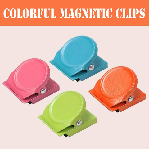 4pcs 3cm Multifunctional Paper white board Creative Magnetic Clip Magnet Memo Note Message Holder colorful Metal Clamp ► Photo 1/6