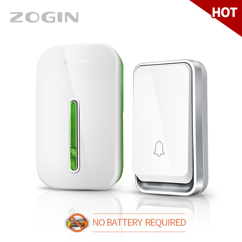 ZOGIN Wireless Doorbell Smart Door Bell Home Waterproof Cordless Ring Dong Chime House Call  220V timbre casa calling button ► Photo 1/6