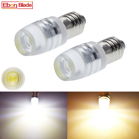 Pair E10 1447 Screw Miniature LED For Focus Flashlight Replacement Bulb Torches Work Light Lamp Warm / White 3V 6V 12V 24V DC ► Photo 1/6