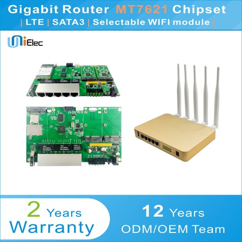 MTK MT7621 Enterprise Wireless Router Sata LTE 4G WIFI OpenWrt MT7603 MT7612 Gigabit MT7621A chipset Sim Card PCBA ODM OEM Board ► Photo 1/6