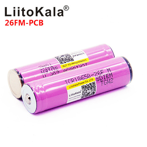 Liitokala 18650 2600mah protected battery ICR18650-26FM originally 3.7V 2500mah rechargeable battery for flashlight ► Photo 1/5