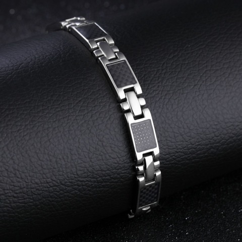TrustyLan 9MM Wide Power Increase Magnetic Mens Bracelets 2022 Jewelry Black Stainless Steel Health Bracelet Gifts For Men ► Photo 1/5