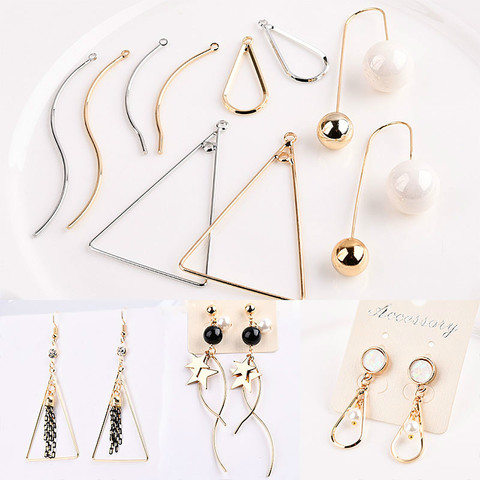 DIY homemade Korean plate geometric simple earring materials package fashion simple can be fitted with pearl belt towing ear ► Photo 1/5