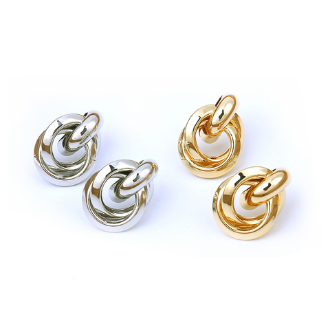 LWONG 2022 New Gold Silver Color Knotted Stud Earrings Classic Twisted Small Stud Earrings Cute Solid Minimalist Studs Jewelry ► Photo 1/6