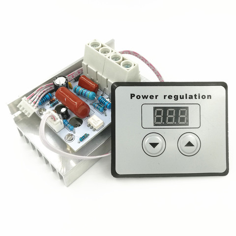 AC 220V 10000W 80A Digital Control SCR Electronic Voltage Regulator 10-220V Speed Control Dimmer Thermostat + Digital Meter(6.5) ► Photo 1/1