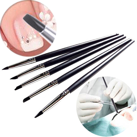 5pcs Dental Silicone Brush Pen Adhesive Composite Resin Cement Porcelain  Tooth