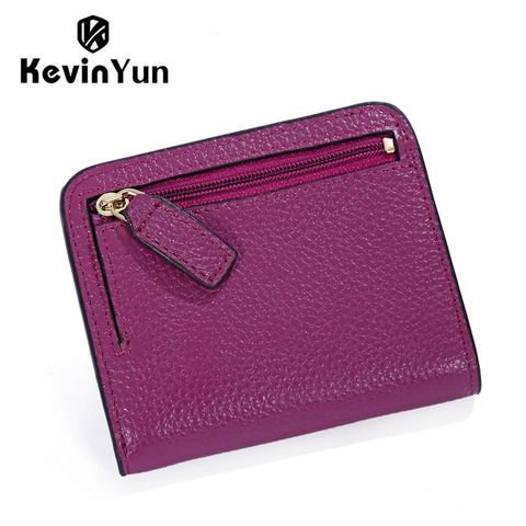 KEVIN YUN Designer Brand Fashion Split Leather Women Wallets Mini Purse Lady Small Leather Wallet with Coin Pocket ► Photo 1/6
