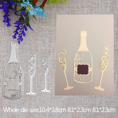 New Arrival Lovely Wine Bottle Wineglass Cutting Dies Stencil DIY Scrapbook Photo Album Embossing Decorative Paper Card Craft ► Photo 1/1