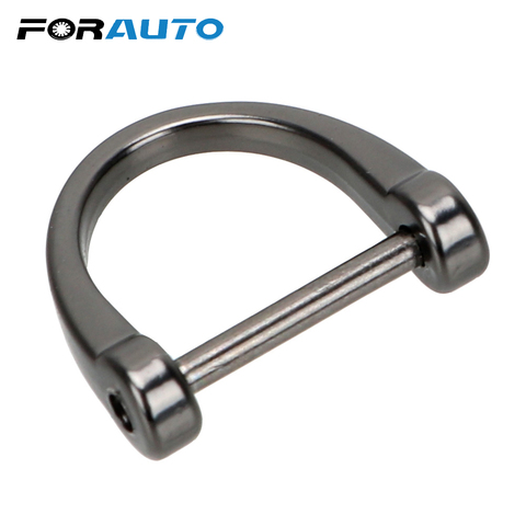 FORAUTO D Shape Horseshoe Car Keychain Classic Metal Key Rings Key Holder Key Chain Thick Rod Car-styling Interior Accessories ► Photo 1/6