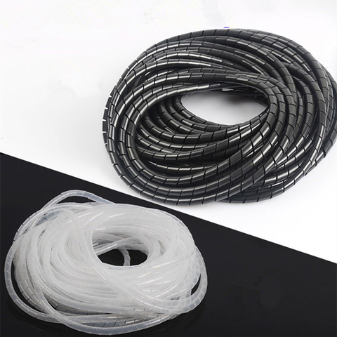 Cable Winder Black Feet Spiral Wire Organizer Wrap Tube Flexible Manage Cord for PC Computer Home Hiding Cable 8-30MM ► Photo 1/6