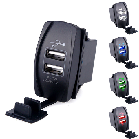 Universal Car Motorcycle Waterproof 2 Port Dual USB Charger For iPhone Samsung 3.1A Mini Auto Charger Adapter Car-Charger ► Photo 1/6