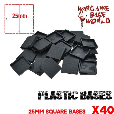 40 x 25mm bases for wargames Plastic Square bases ► Photo 1/2